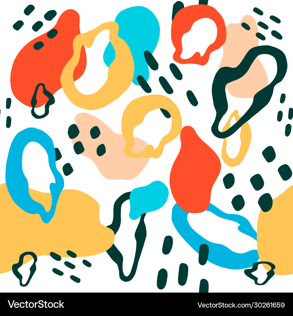 Colorful seamless pattern with spots and dots Colorful seamless pattern with spots and dots vector image