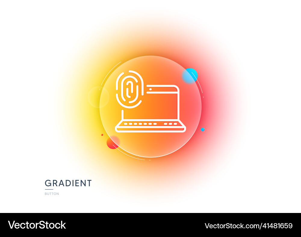 Computer fingerprint line icon finger print scan Vector Image