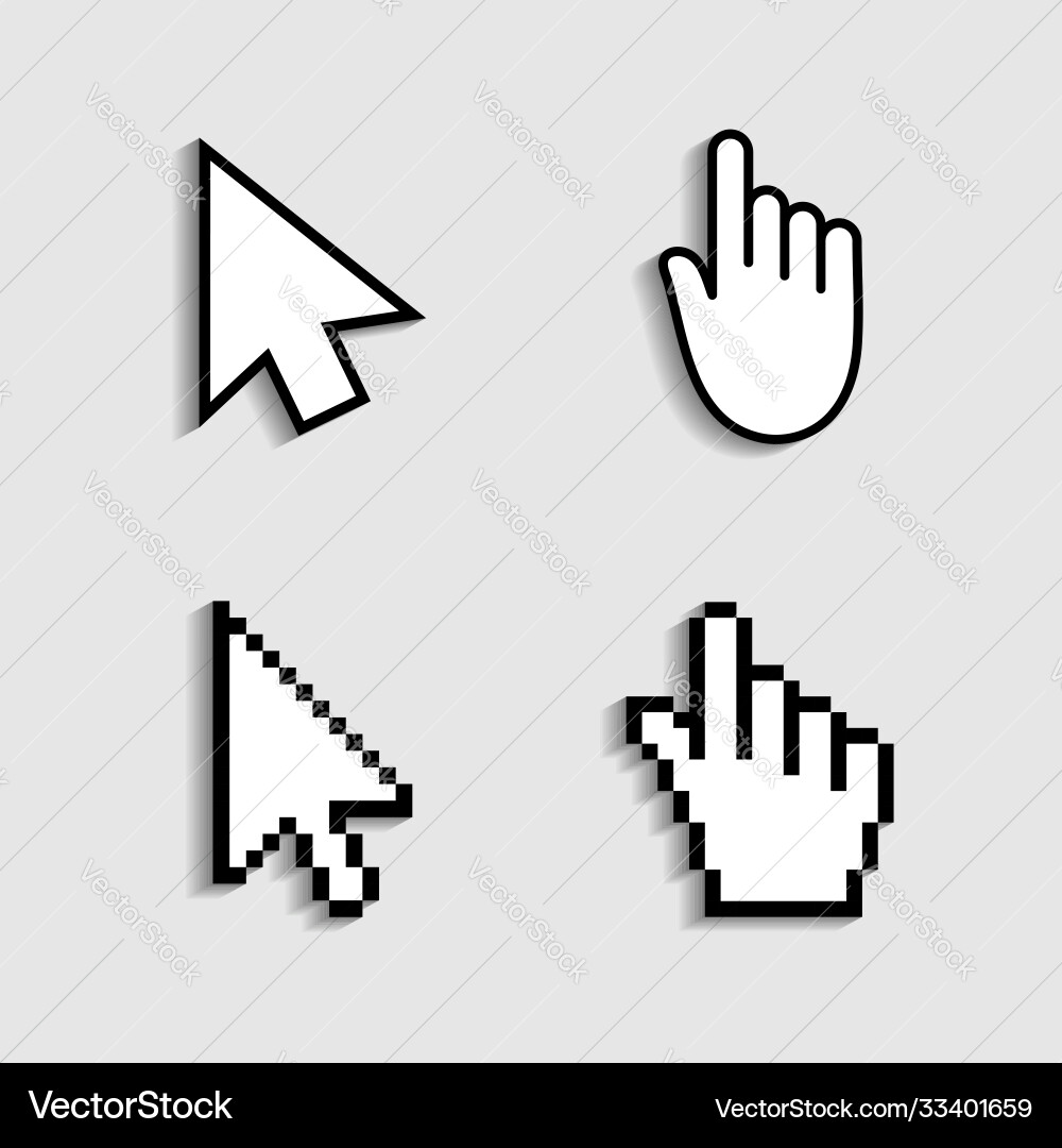 Cursor Hand-Symbol aus Pixel Zeiger Maus Cursor Hand-Symbol aus Pixel Zeiger Maus vektorbild