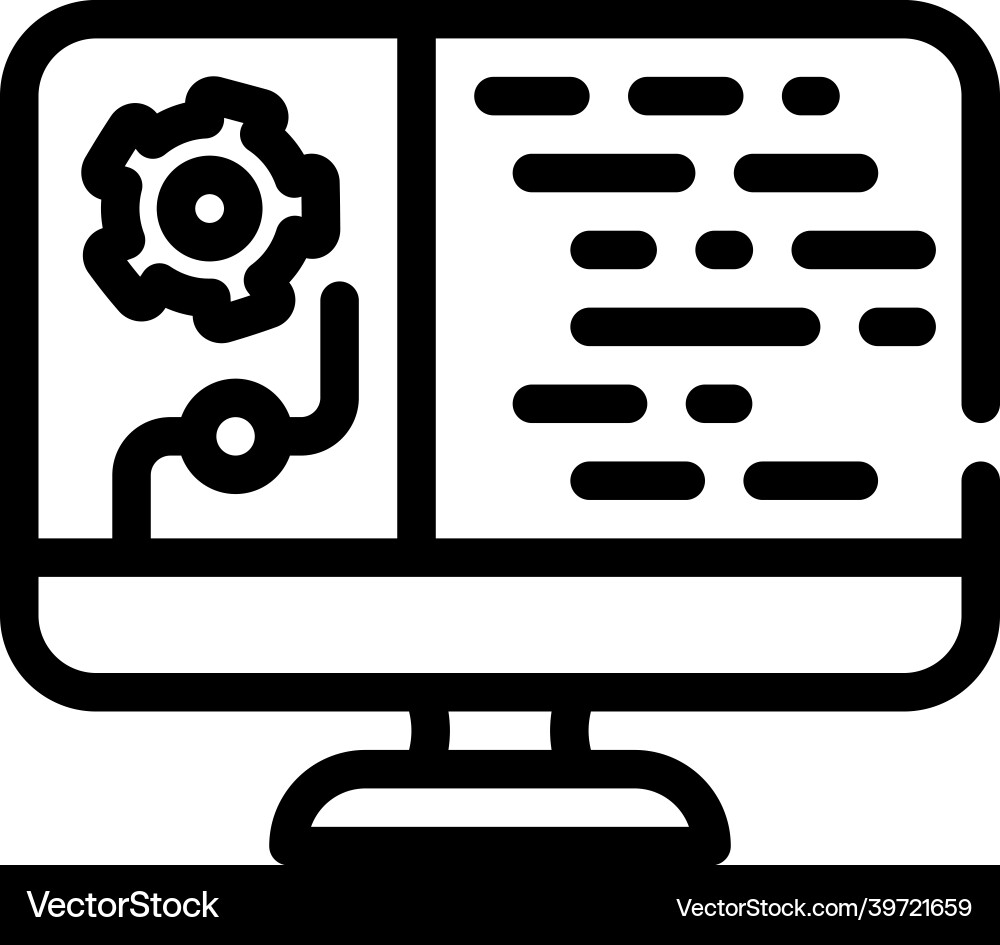 Data processing line icon Data processing line icon vector image