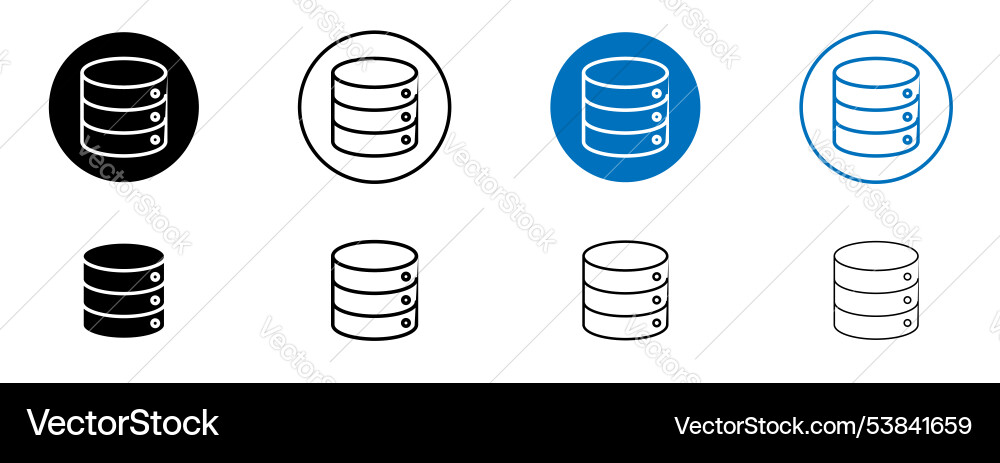 Database icon set Vector Image