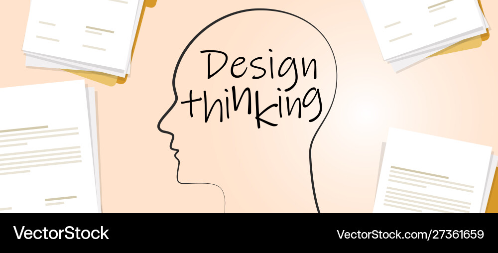 Design thinking concept solving problem through Design thinking concept solving problem through Vector Image