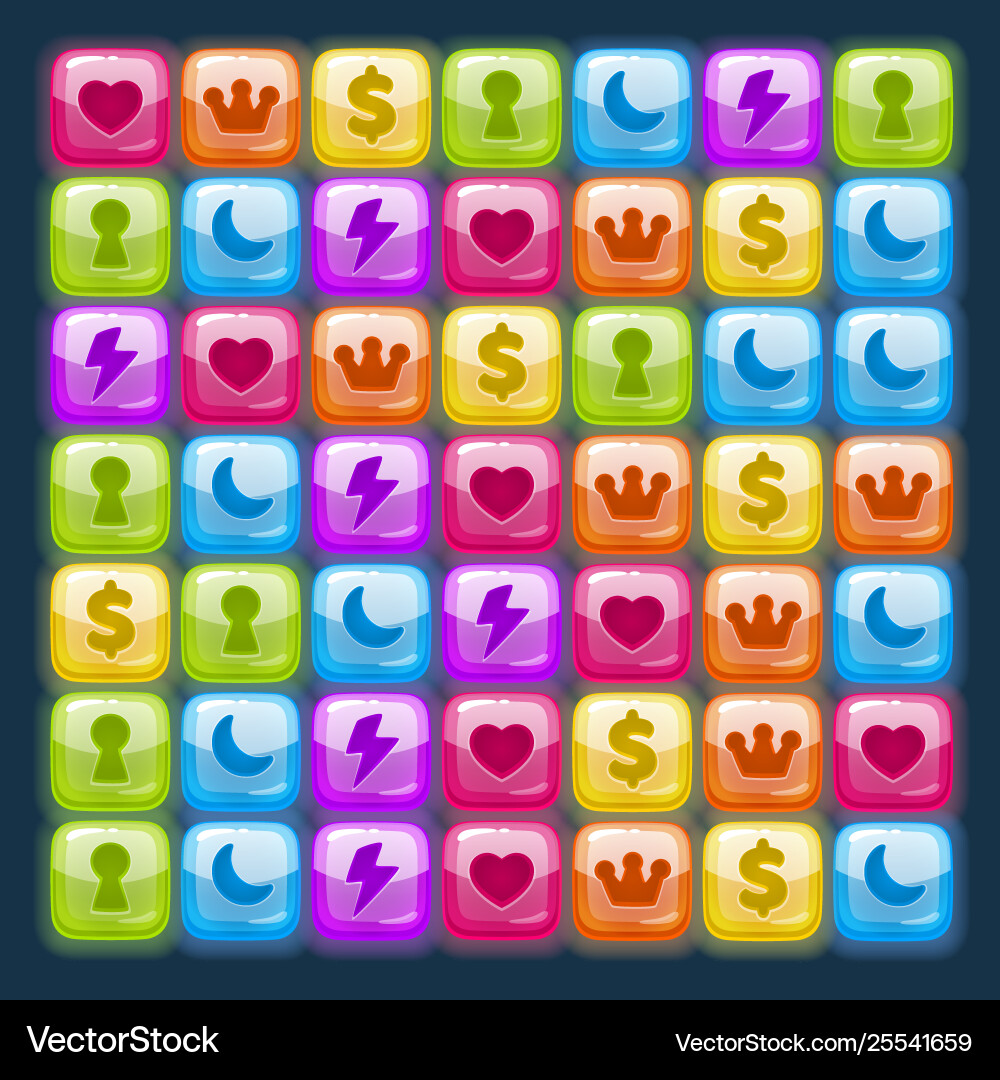 Game match icon character set in different colors Game match icon character set in different colors vector image