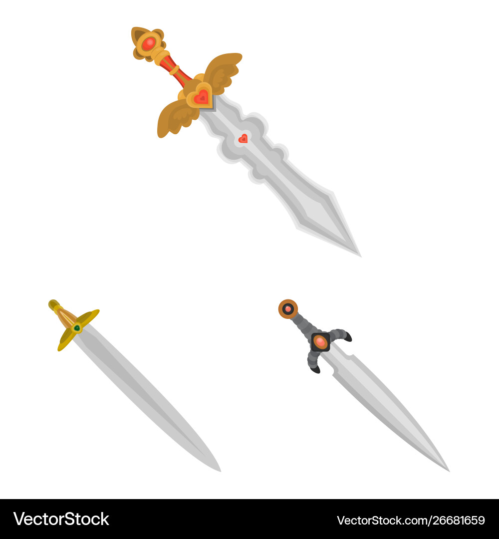 Isolated object sword and dagger sign set Isolated object sword and dagger sign set vector image