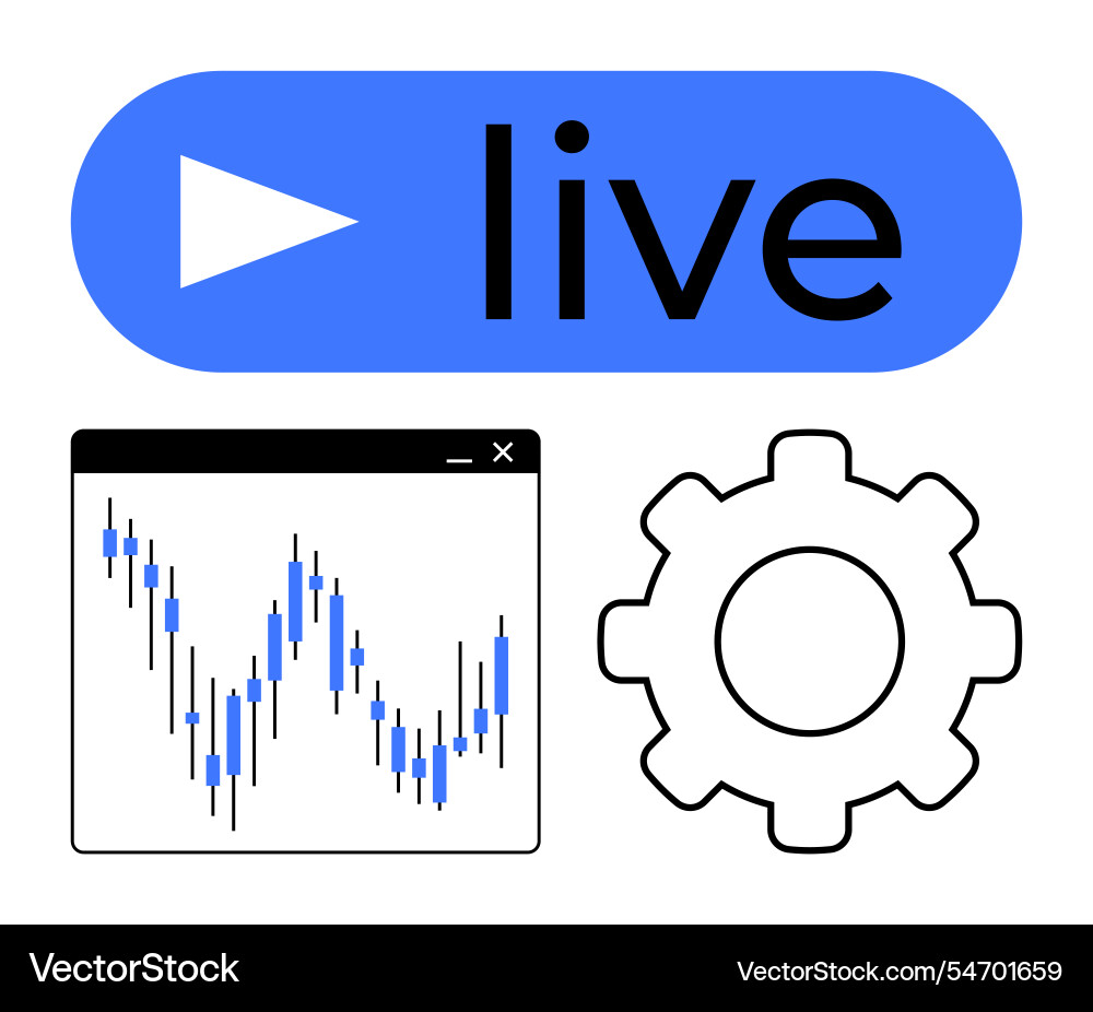 Live streaming analytics real-time data charts Live streaming analytics real-time data charts Vector Image