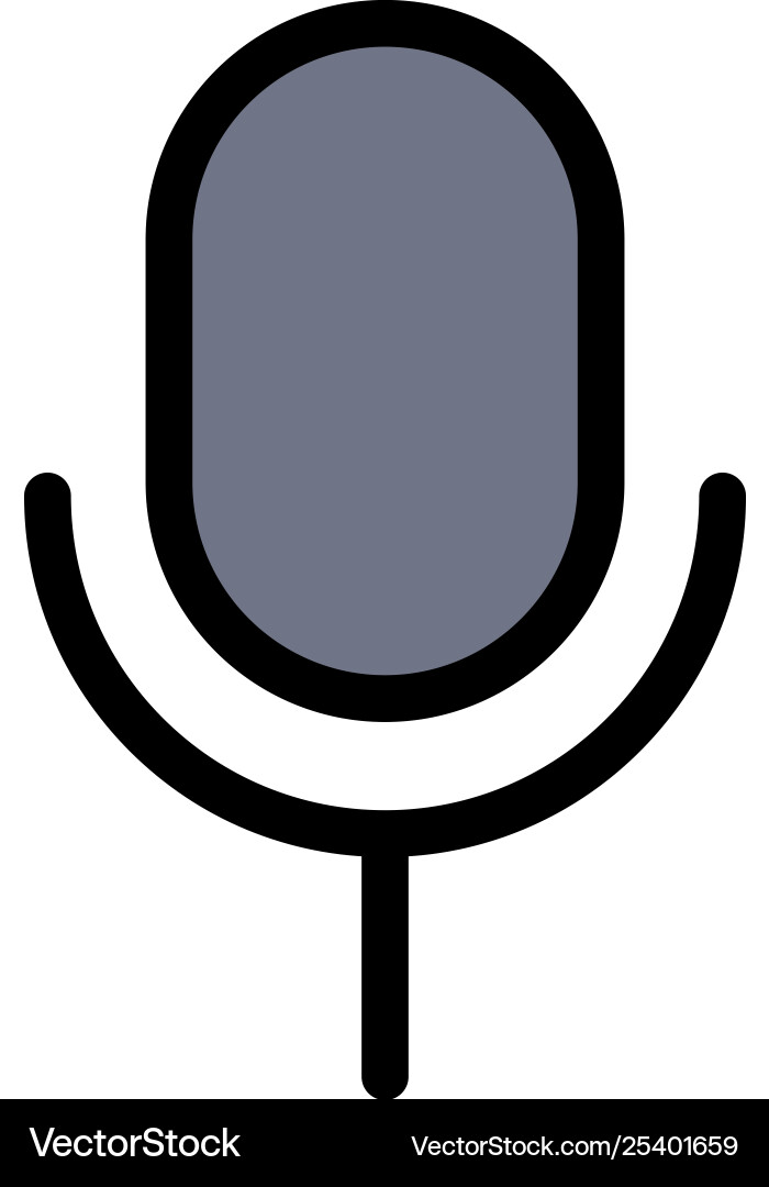 Mic microphone basic ui flat color icon Mic microphone basic ui flat color icon vector image