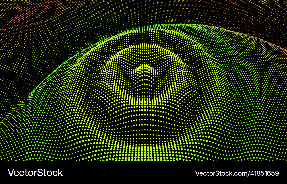 Particle 3d wavy ripple effect color grid surface Particle 3d wavy ripple effect color grid surface Vector Image