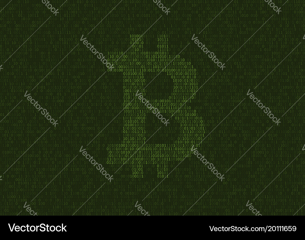 Programming code with bitcoin sign vector image