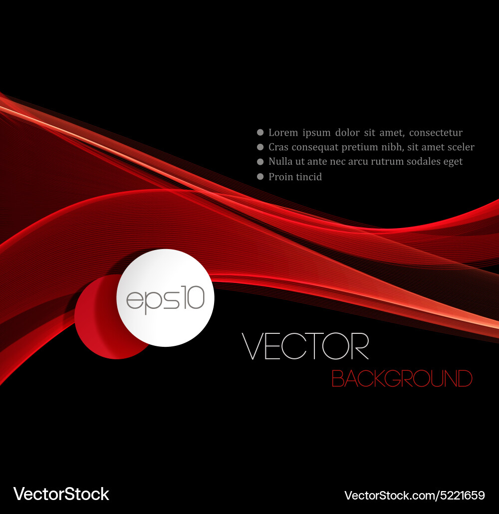 Red Wave Streamline Abstract Header Vector Image