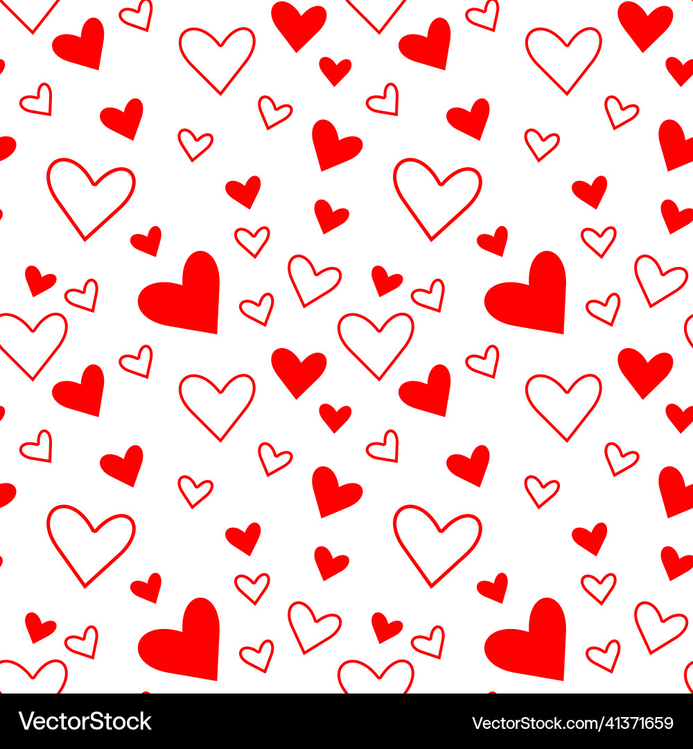 Seamless endless pattern in the form of hearts Seamless endless pattern in the form of hearts Vector Image