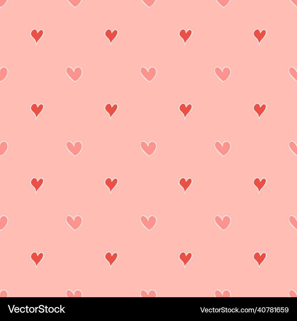Seamless pattern with hand-drawn hearts in boho Seamless pattern with hand-drawn hearts in boho vector image