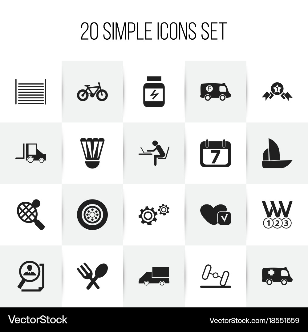 Set of 20 editable complex icons includes symbols vector image