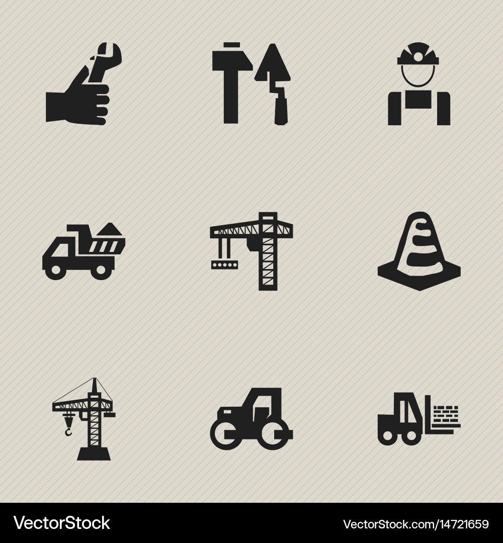 Set of 9 editable structure icons includes Vector Image