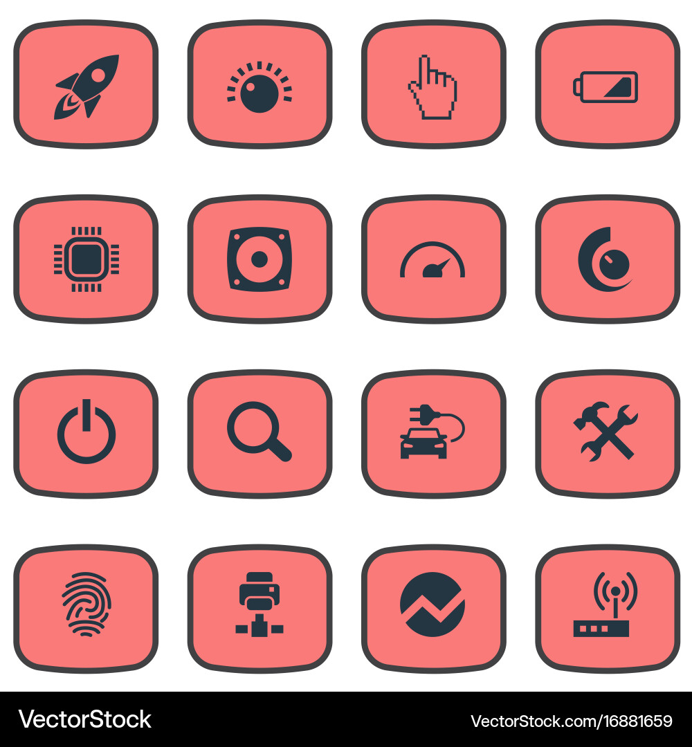 Set of simple device icons vector image