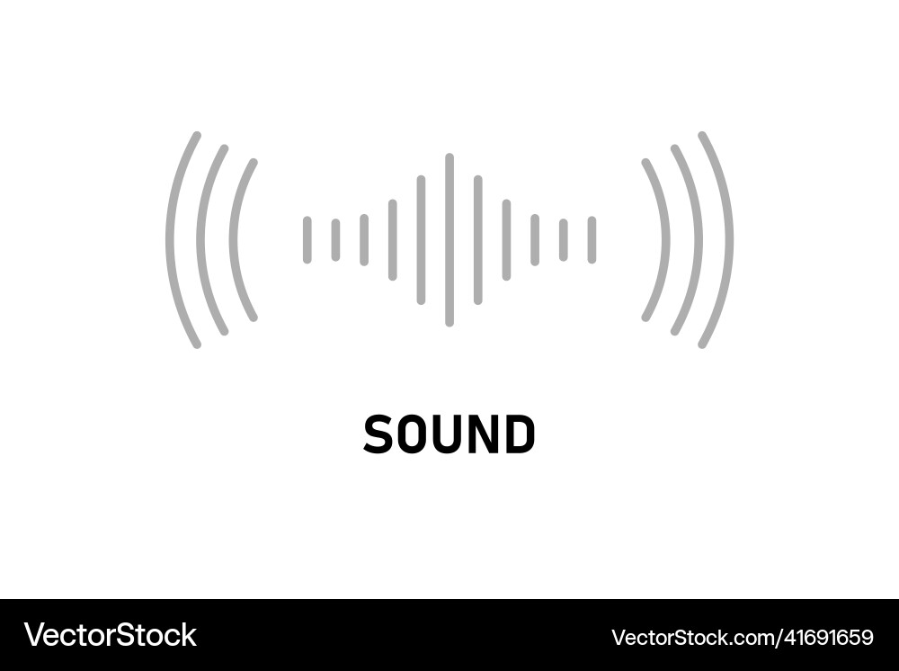 Sound wave icon voice recognition in virtual Vector Image