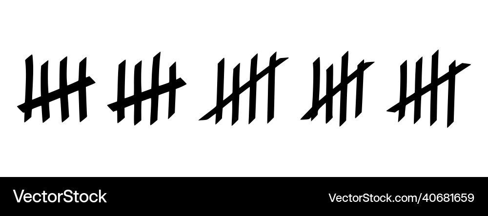 Tally marks to count days in prison Tally marks to count days in prison vector image