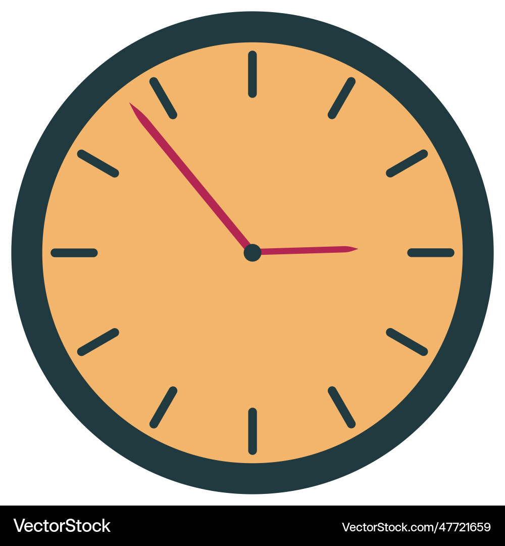 Wall clock with arrows in simple shapes Vector Image