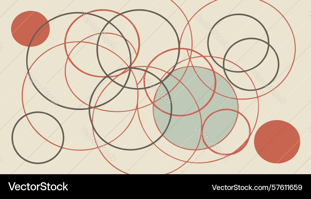 Whimsical overlapping circles and dots abstract Vector Image