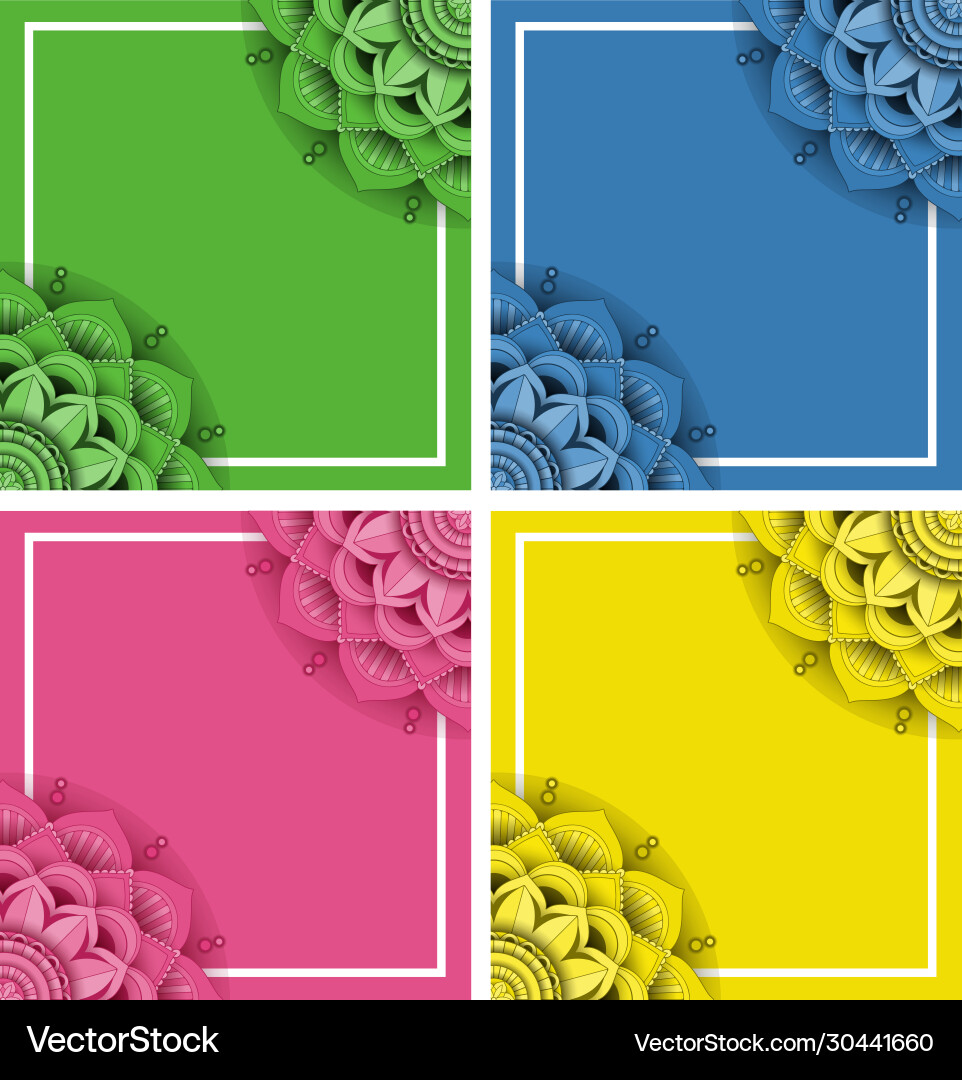 Background template design with mandala patterns Background template design with mandala patterns Vector Image