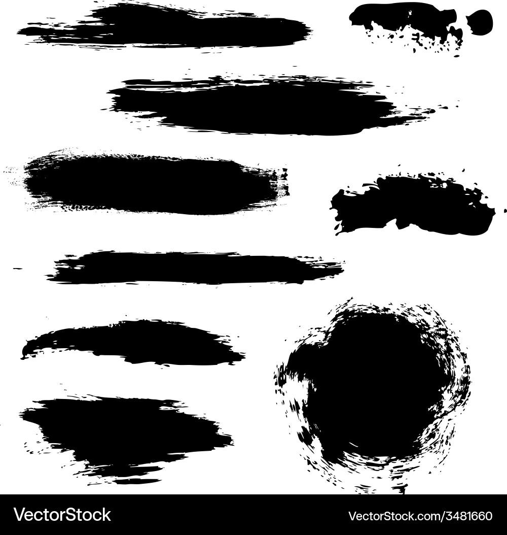 Black blobs set vector image
