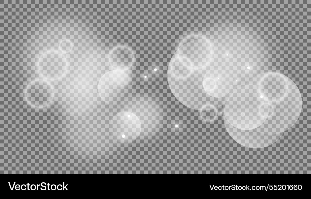 Bokeh circles on transparent background Bokeh circles on transparent background vector image