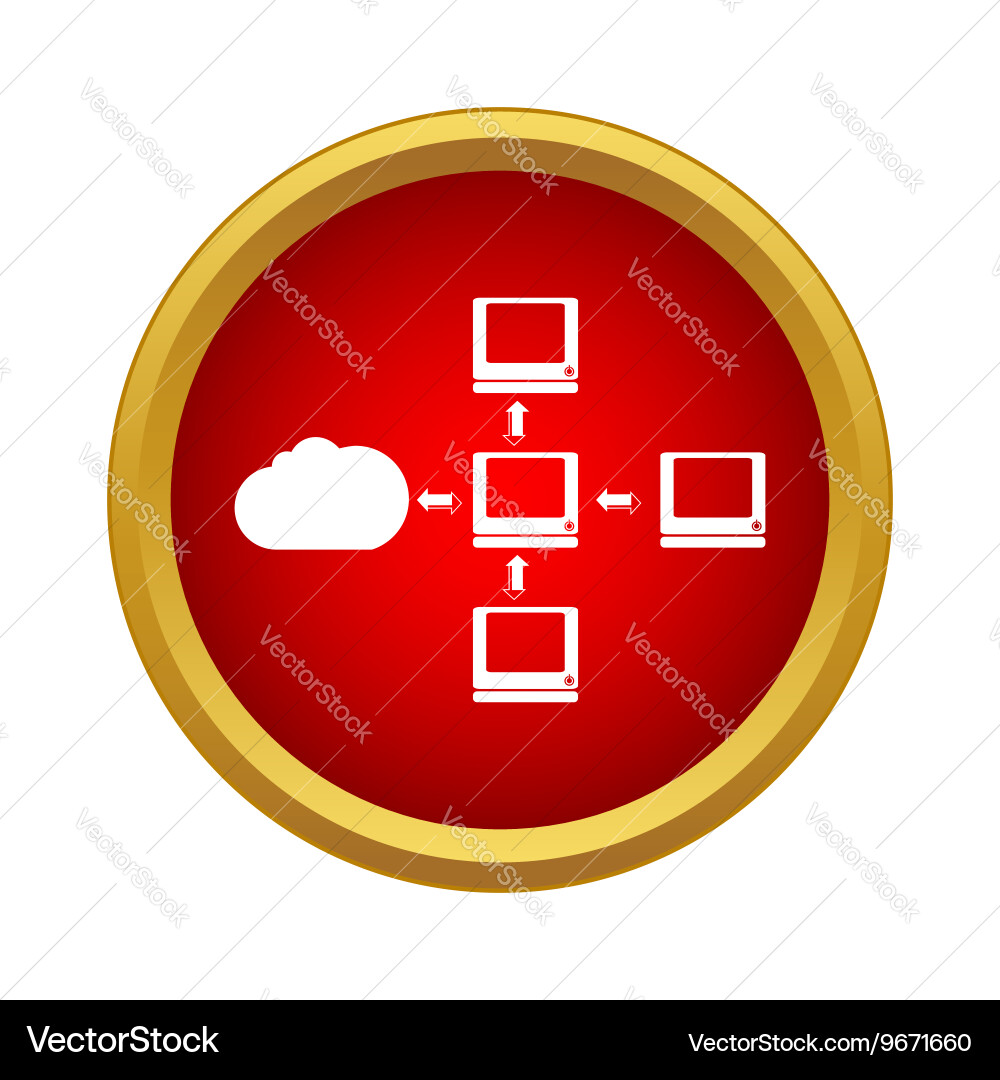 Cloud computing connection icon simple style Vector Image