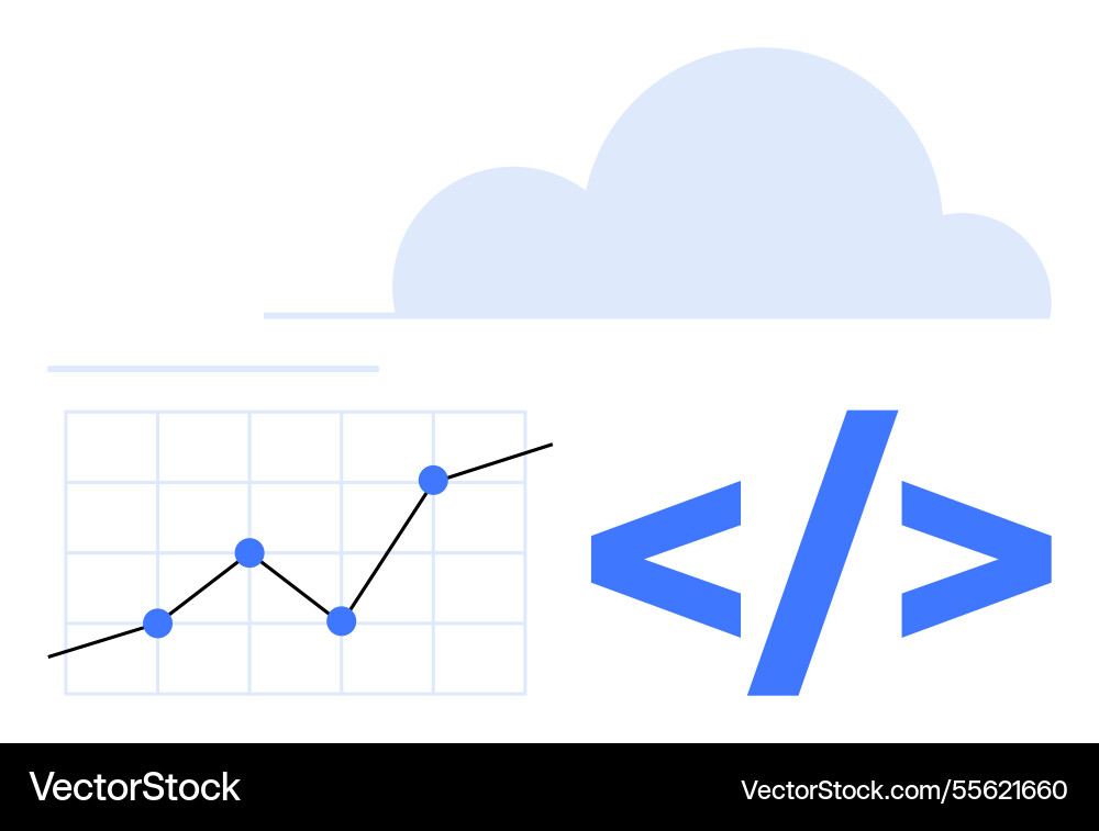 Cloud technology with data visualization Cloud technology with data visualization vector image