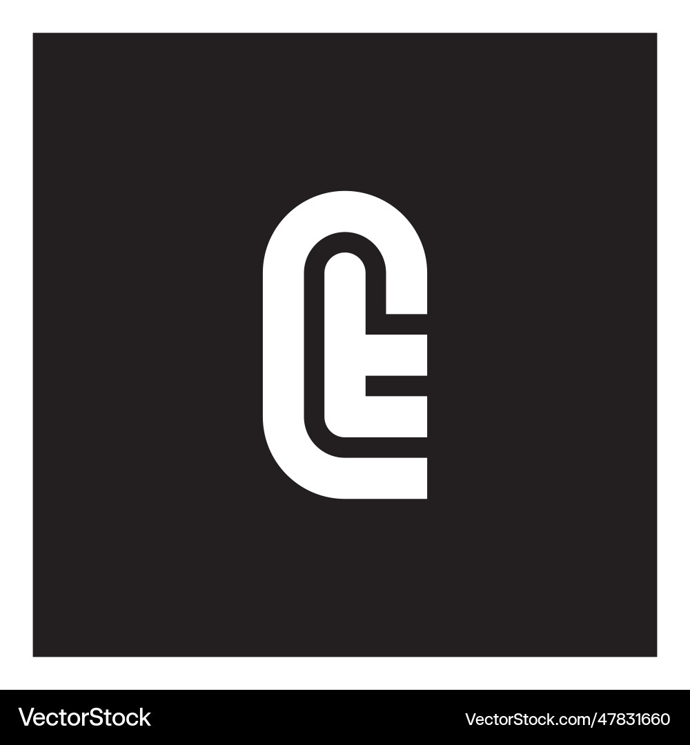 Design element or icon ct - logotype c and t vector image
