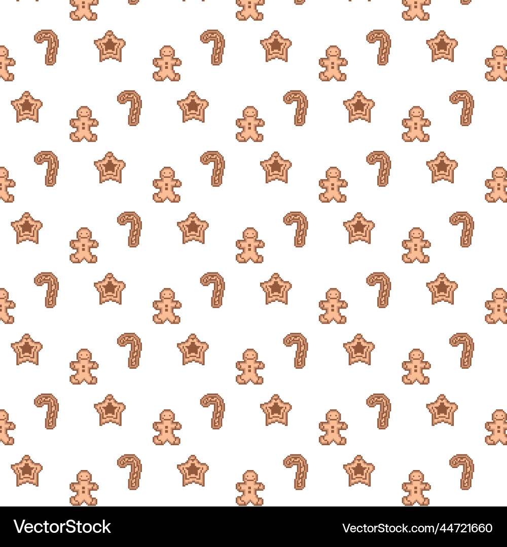 Gingerbread cookies pattern design background Vector Image