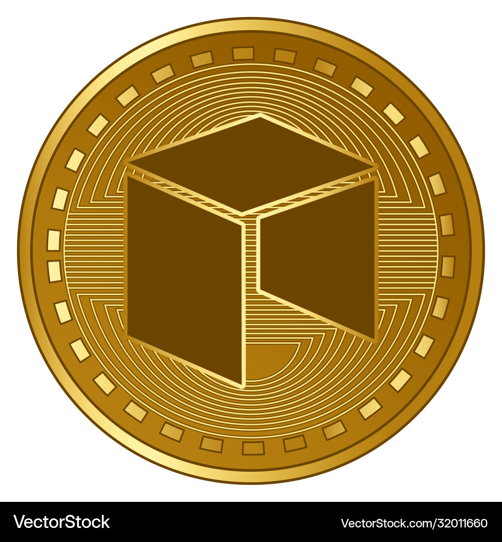 Gold futuristic neo cryptocurrency coin – Royalty-Free Vector | VectorStock