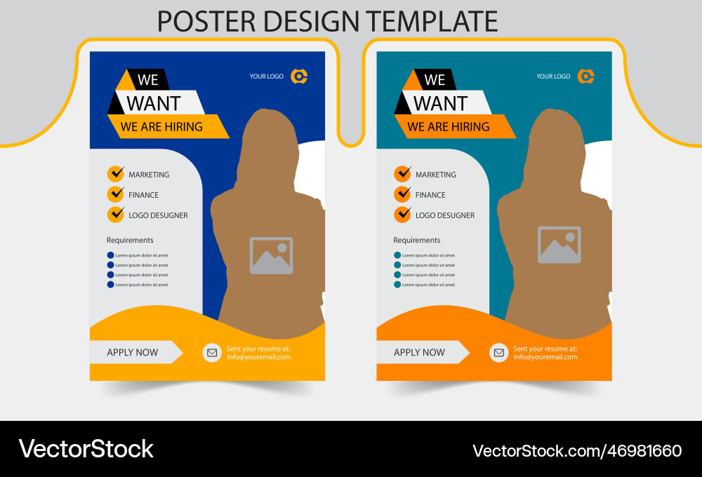 Hiring flyer design poster template Vector Image