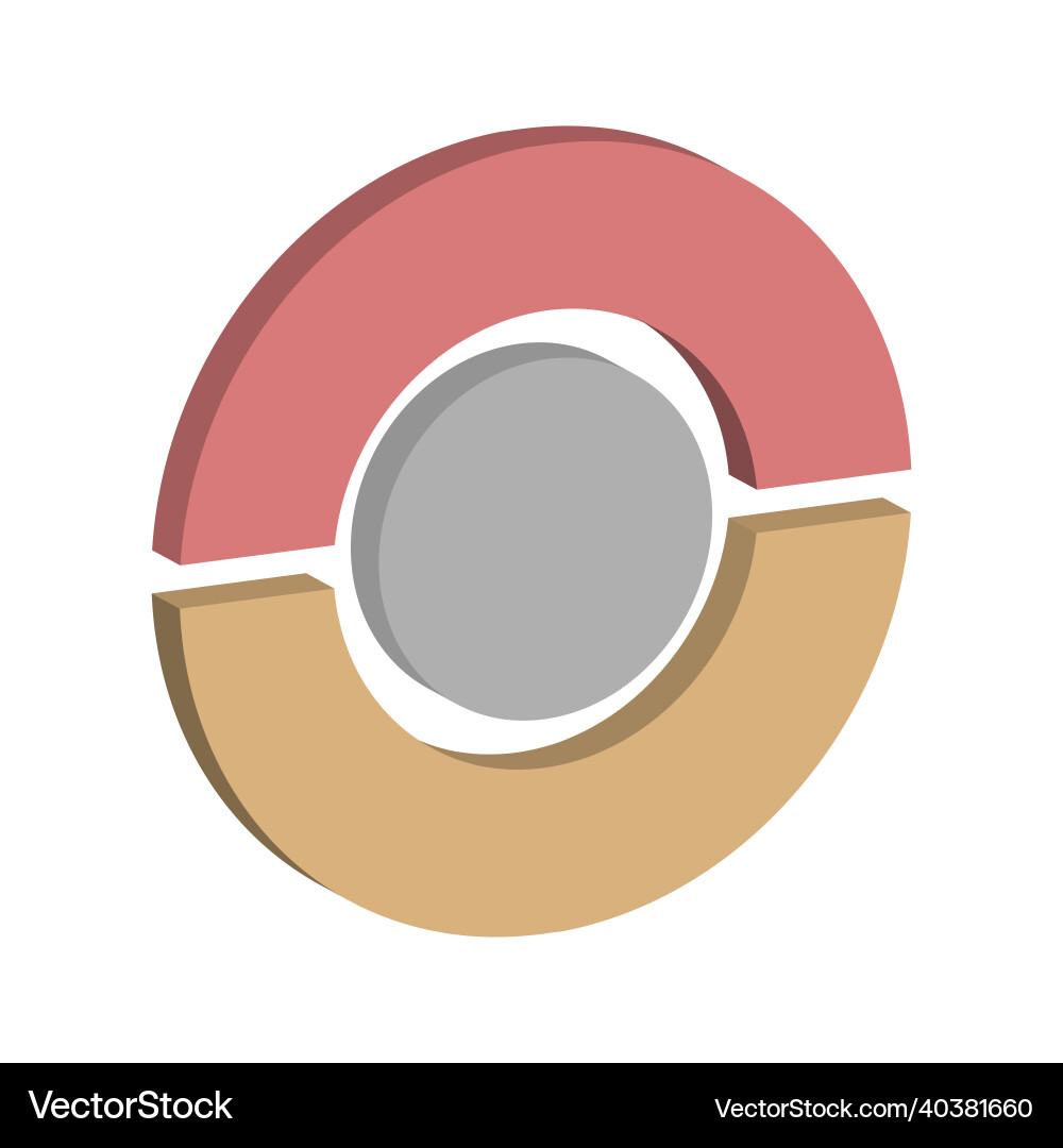 Infographics a three-dimensional circle with two Infographics a three-dimensional circle with two vector image