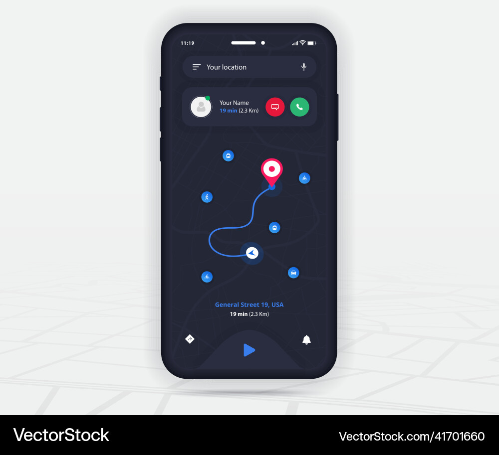 Karte gps Navigation App ux ui concept mobile Karte gps Navigation App ux ui concept mobile vektorbild