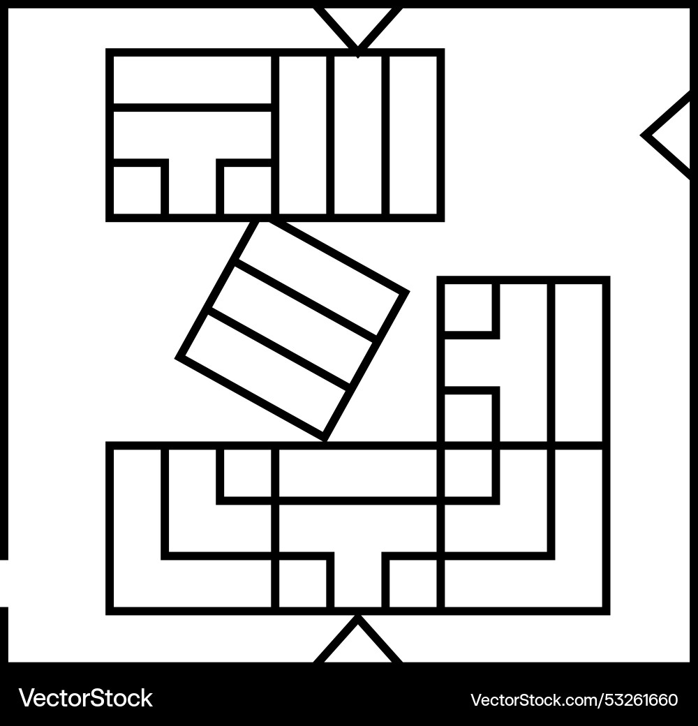 Labyrinth game line icon Vector Image