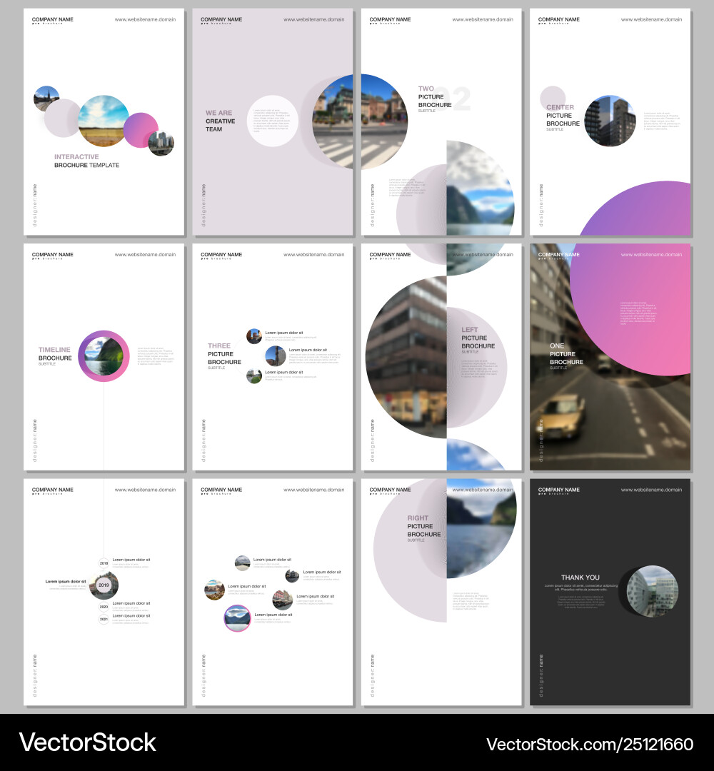 Minimal brochure templates with colorful gradient vector image