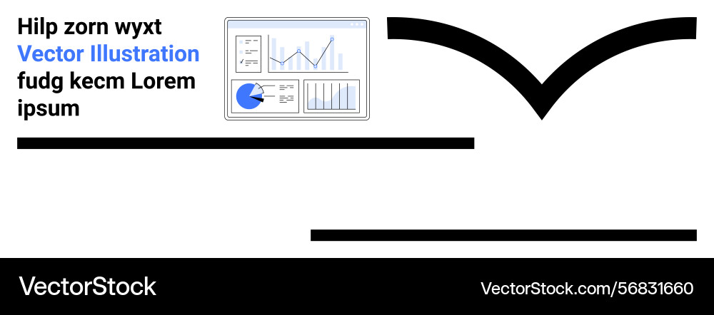 Minimalist layout with data charts and abstract vector image