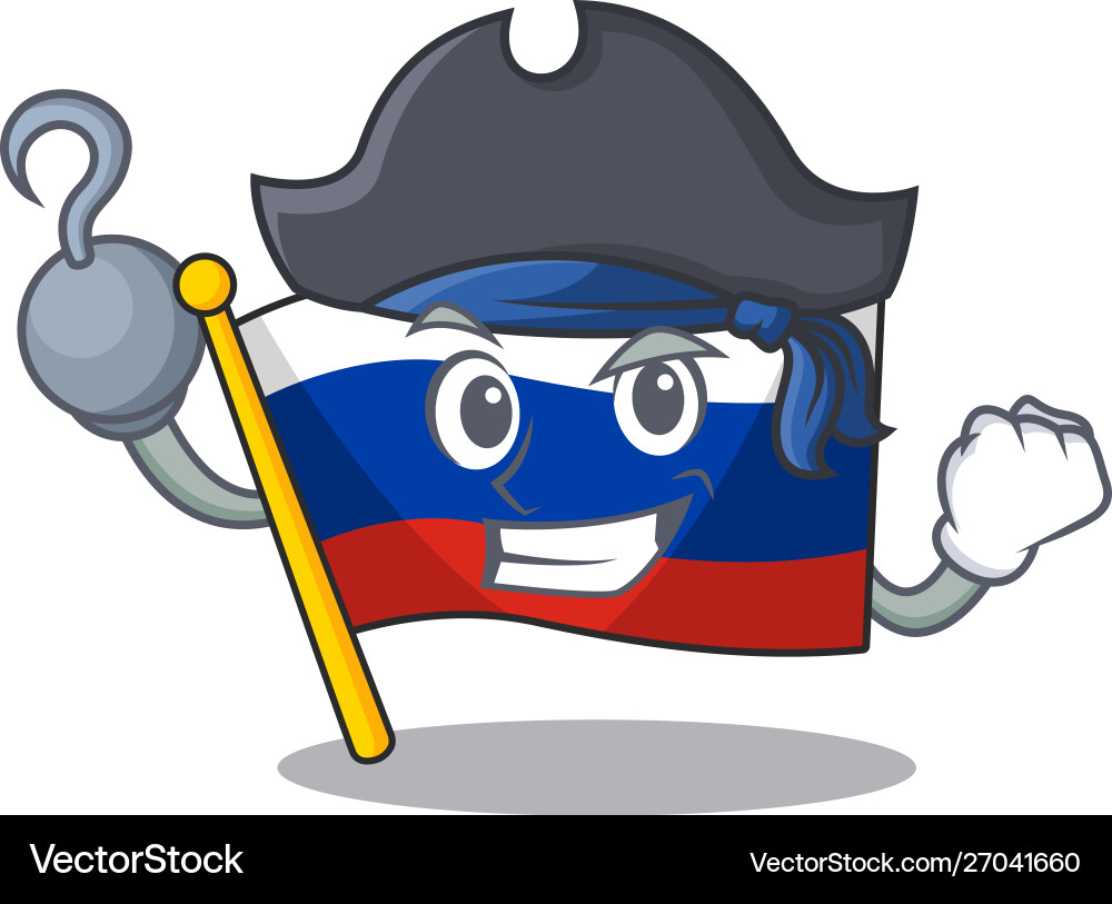 Pirate russian mascot flag shaped on character – Royalty-Free Vector |  VectorStock