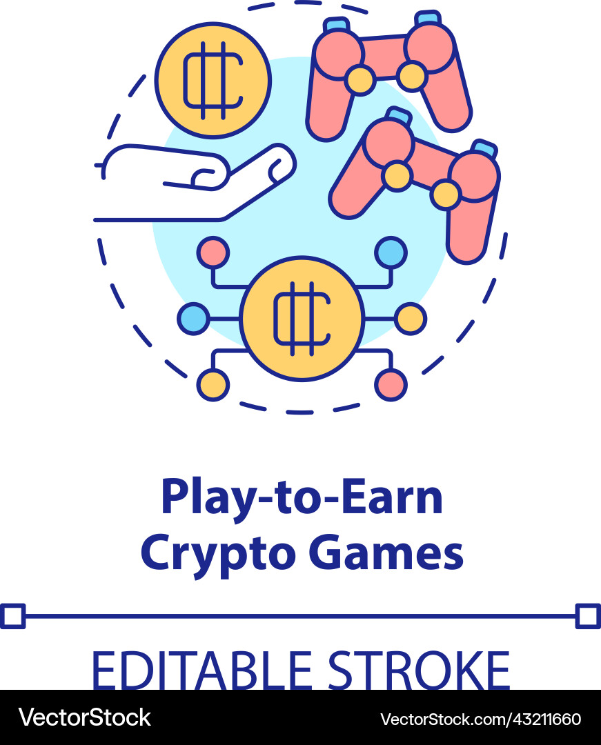 Play to earn crypto games concept icon – Royalty-Free Vector | VectorStock