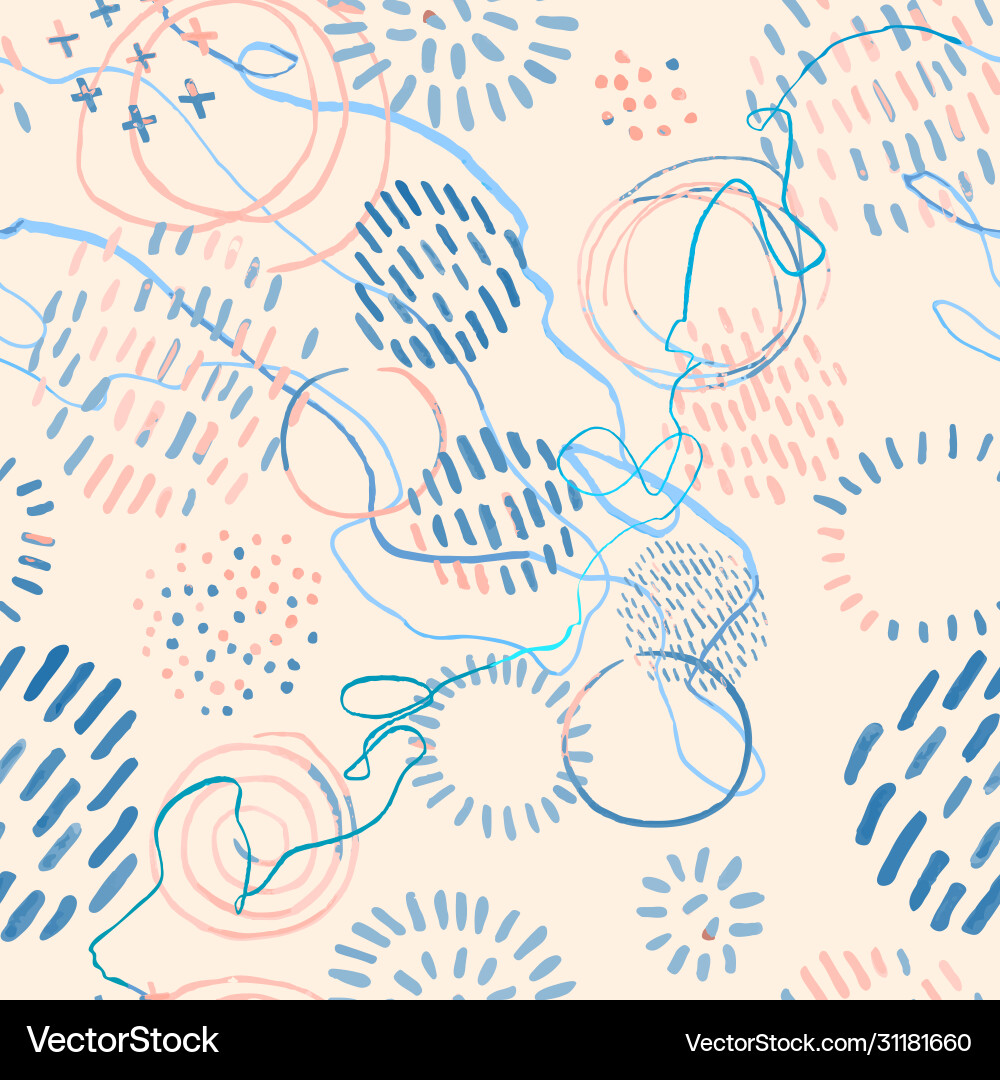 Seamless pattern with colorful hand drawn abstract Seamless pattern with colorful hand drawn abstract vector image