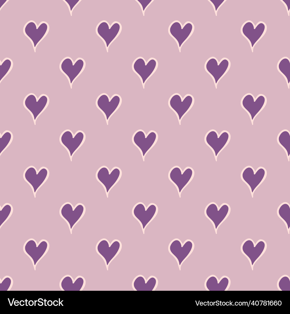 Seamless pattern with hand-drawn hearts in boho Seamless pattern with hand-drawn hearts in boho vector image