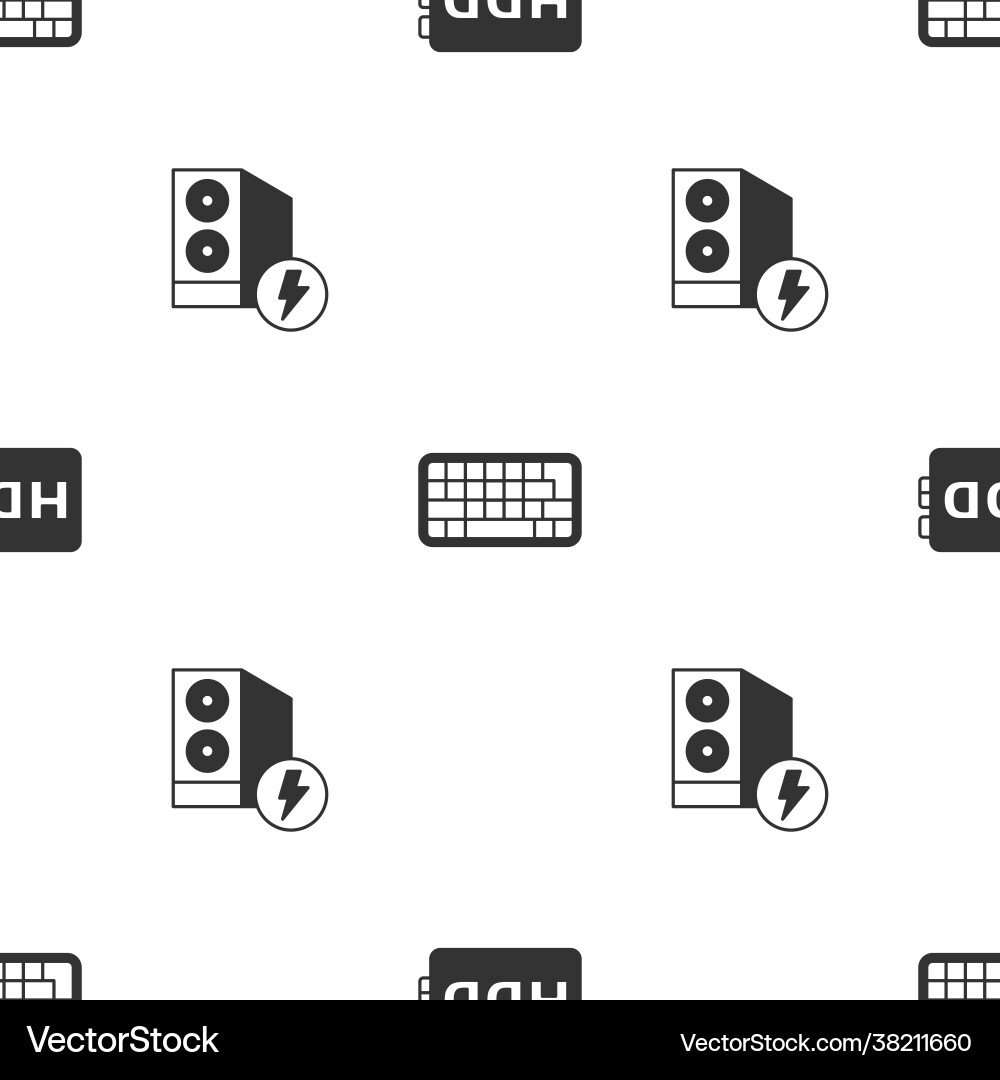Set hard disk drive hdd keyboard and case Set hard disk drive hdd keyboard and case Vector Image