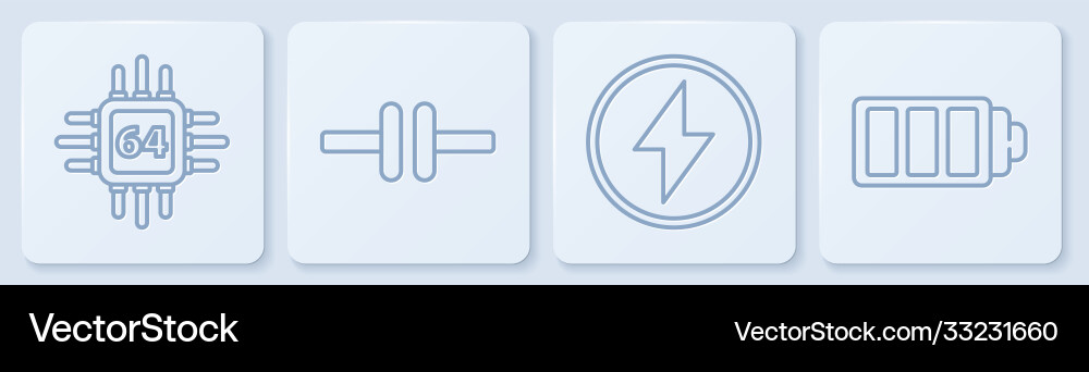 Set line processor with microcircuits cpu vector image