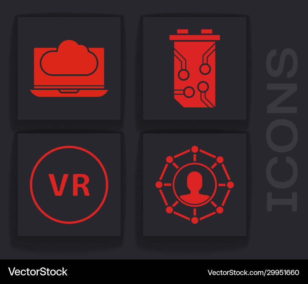 Set project team base cloud technology data Set project team base cloud technology data vector image