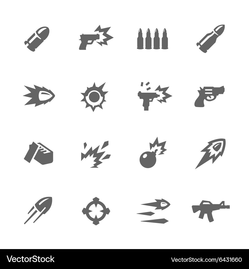 Simple weapon icons Royalty Free Vector Image - VectorStock