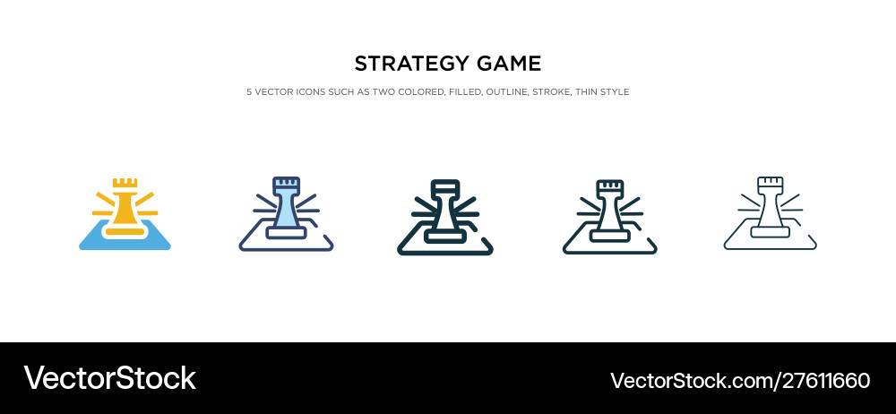 Strategy game icon in different style two Strategy game icon in different style two vector image