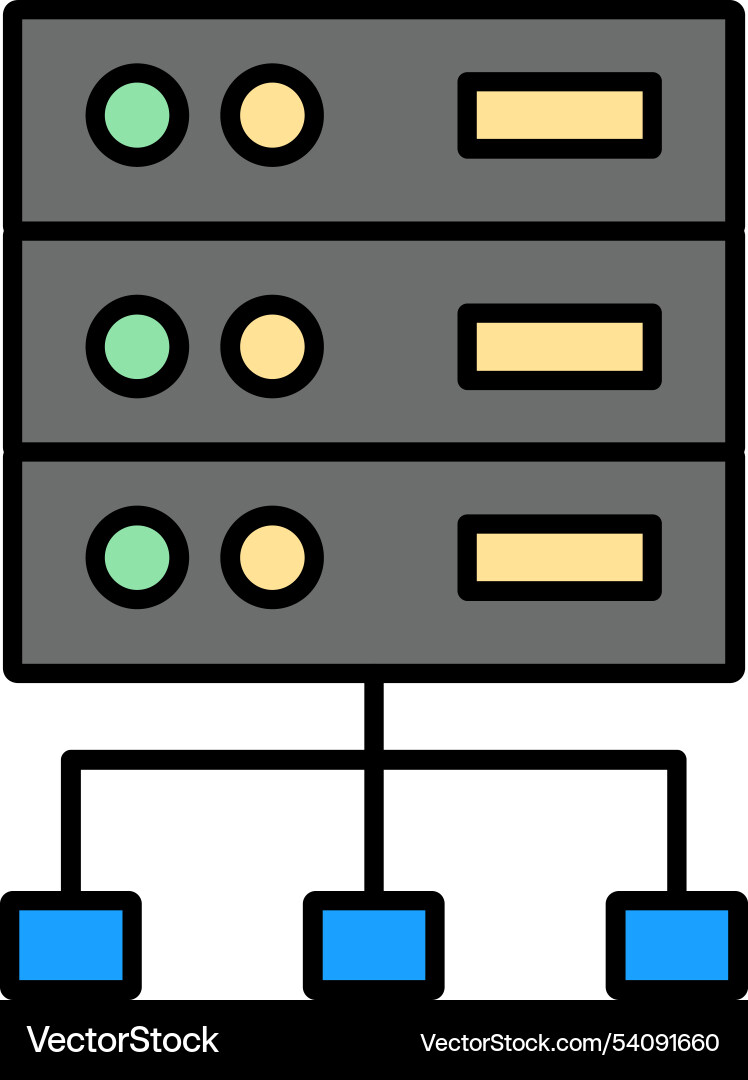 Structured data line filled icon design vector image