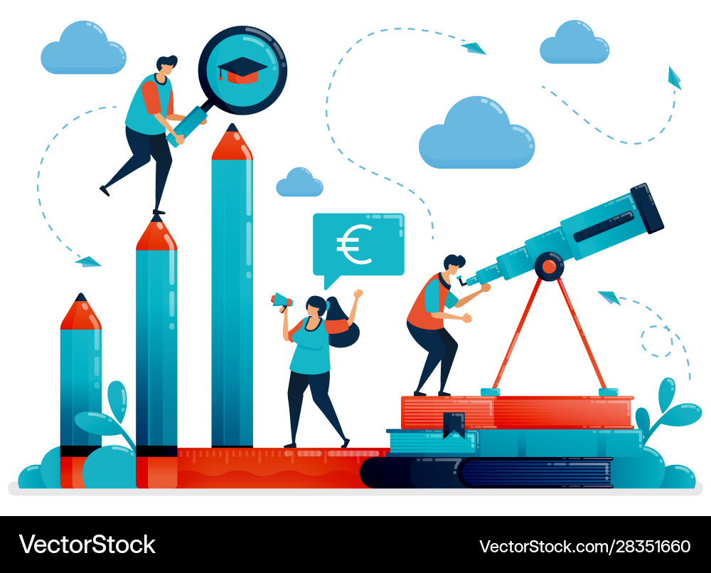 Student learning level with charts and pencil Student learning level with charts and pencil vector image