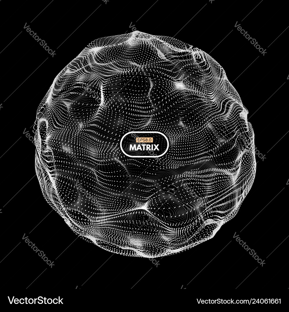 3D Dynamische Teilchenkugel Array vektorbild
