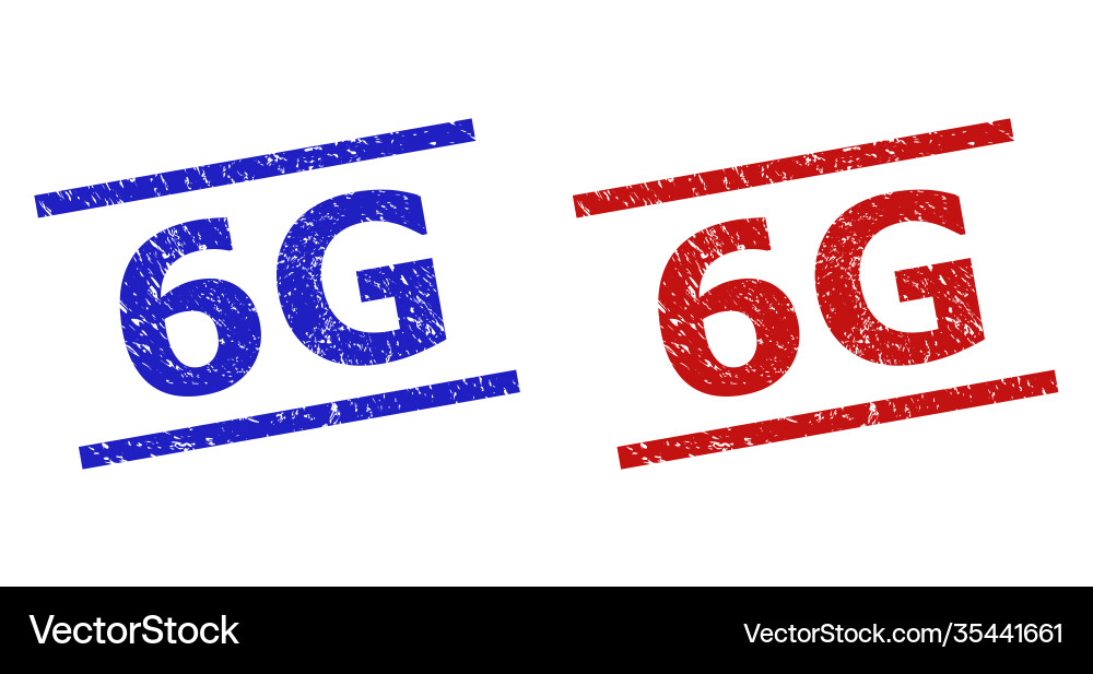 6g seals with unclean style and parallel lines 6g seals with unclean style and parallel lines vector image