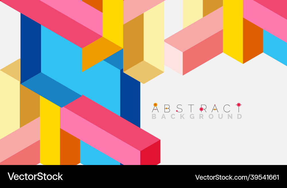 Abstract background 3d cubes cubic elements vector image